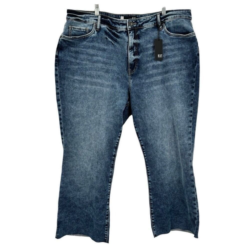 Kut From The Kloth High‎ Rise KELSEY FAB AB ANKLE FLARE Jeans Size 22W NWT